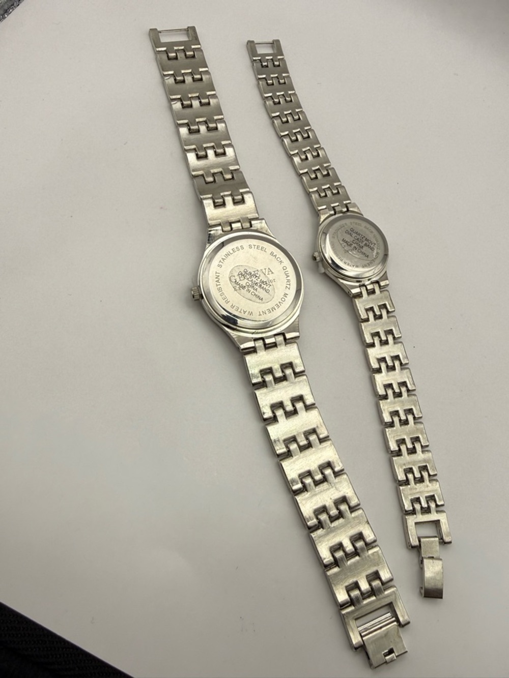 Geneva His & Hers Quartz Movement Watch Set Silver with Blue Dial (New Battery) - Picture 5 of 14